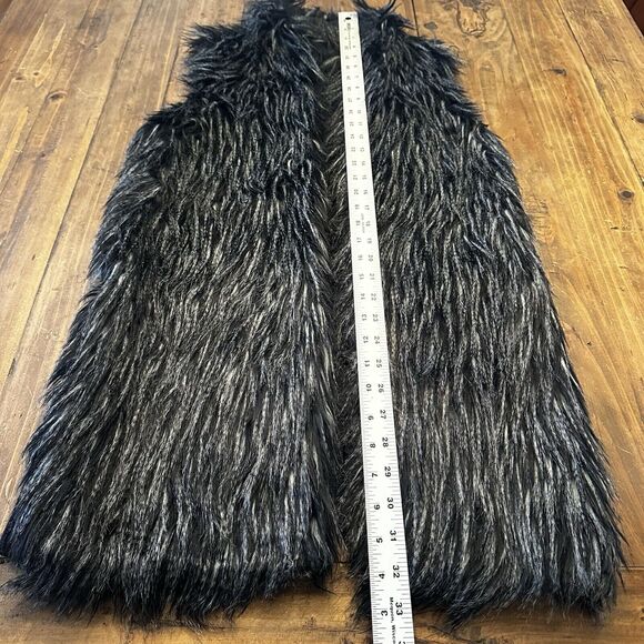 Adrianna Papell Women's Black Faux Fur Sweater Vest Size Small Holiday Party - Picture 11 of 11